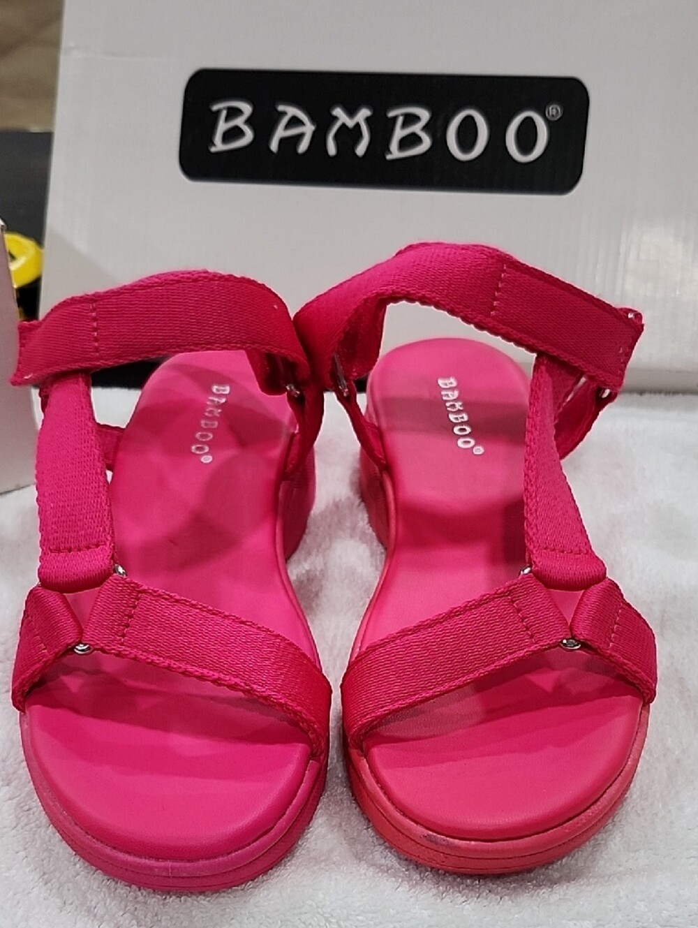 BAMBOO PINK STRAPPY PLATFORM SANDALS